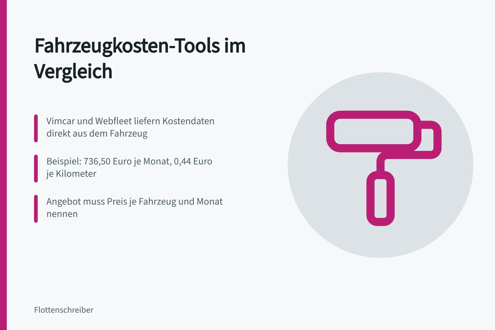Vergleich von fünf Tools zur Berechnung der Fahrzeugkosten im Fuhrpark